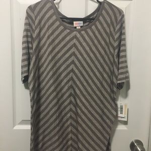 3XL Gray Striped LulaRoe Gigi Top NWT